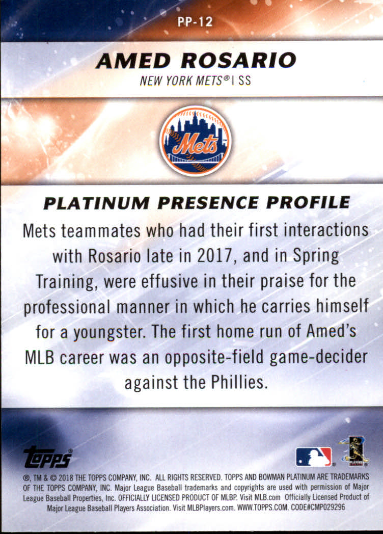 2018 Bowman Platinum Platinum Presence Choose From