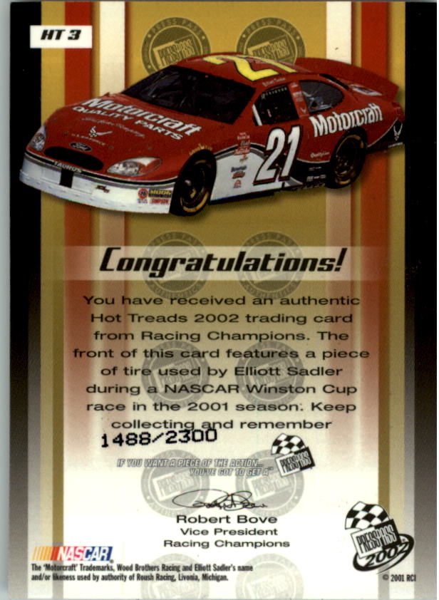 2002 pase de prensa caliente peldaños Racing tarjeta Pick