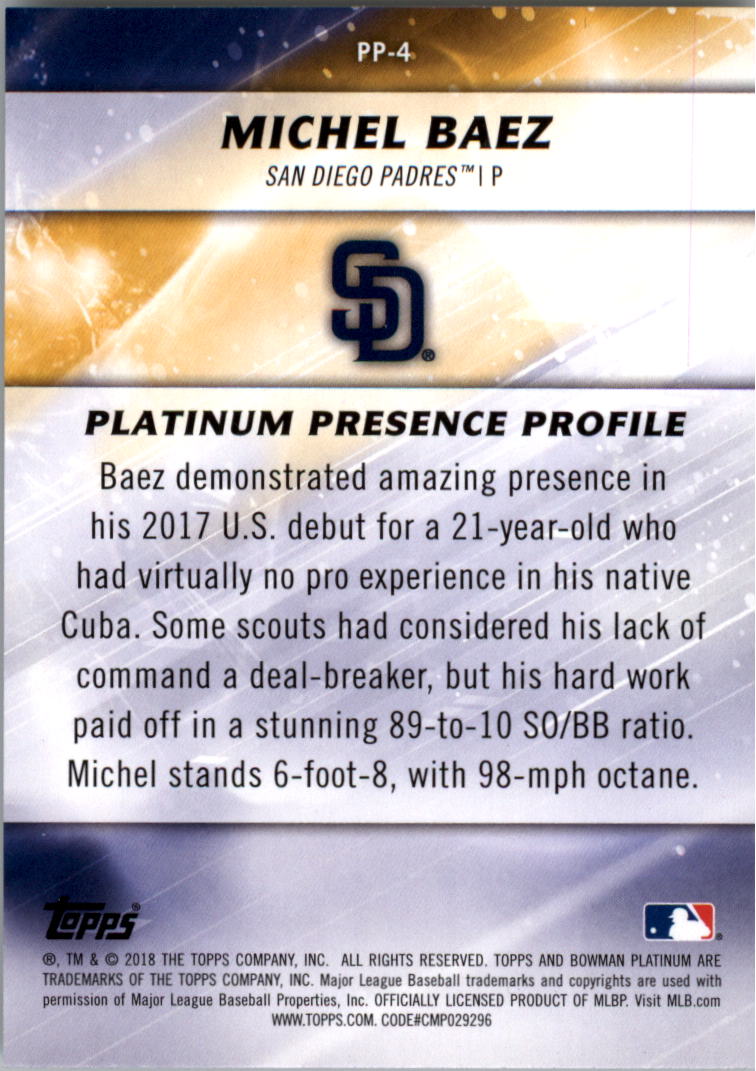 2018 Bowman Platinum Platinum Presence Choose From