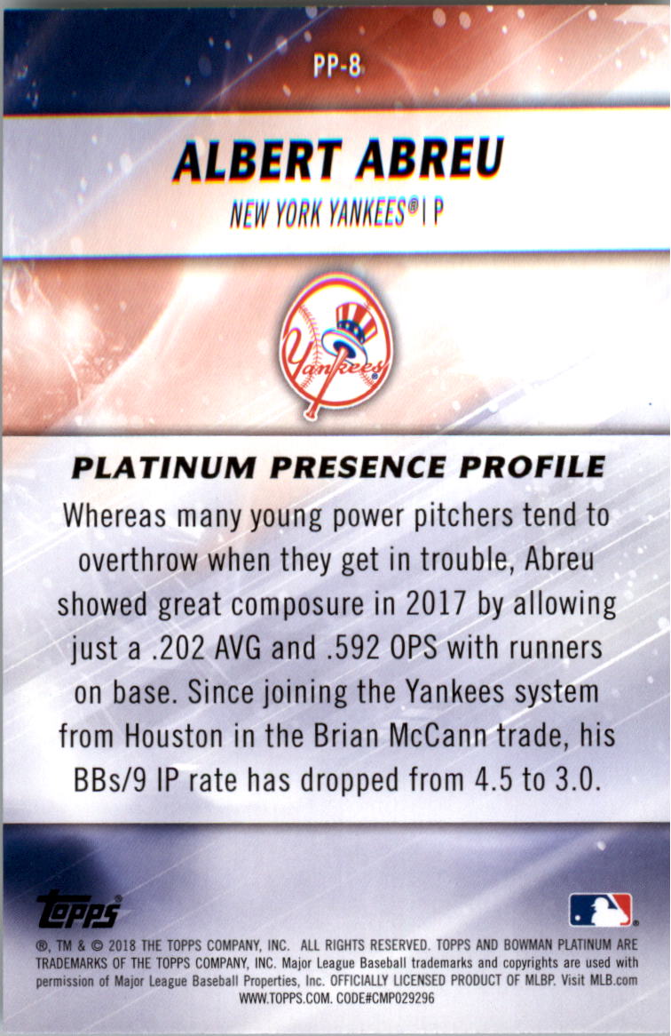 2018 Bowman Platinum Platinum Presence Choose From