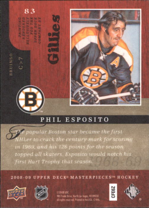 Tarjeta de hockey 2008-09 UD Masterpieces # s 1-87 A5199 10+ Envío Gratuito - Usted Elige