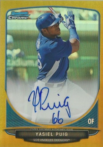 Yasiel Puig Autographed Game Used Los Angeles Dodgers Jackie