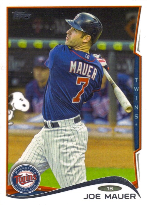 Snoopy Makes Cameo on Joe Mauer's 2014 Topps Series 2 SP Card