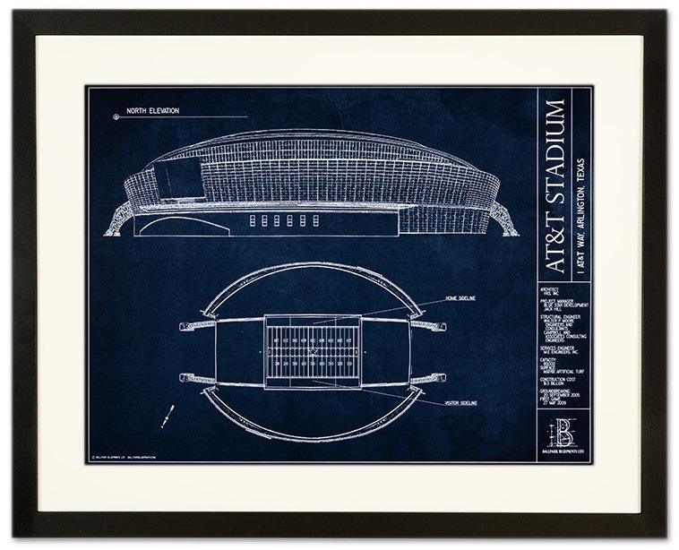 AT&T Park Blueprint Style Print Ballpark Blueprints Limited