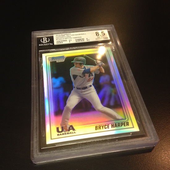 2014 Topps Supreme Platinum Bryce Harper Autograph/Patch (5/5) BGS