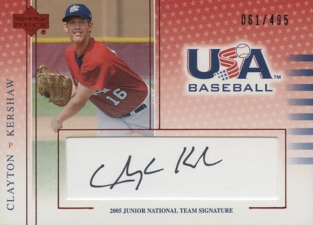 Panini Clayton Kershaw Autographed Baseball Sports Trading Cards