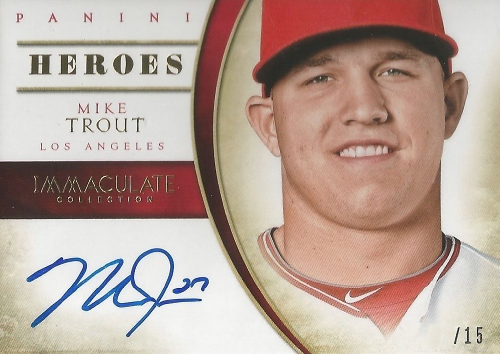 Lot Detail - 2014 Panini Immaculate Mike Trout Autograph Bat Relic Card  #20/49