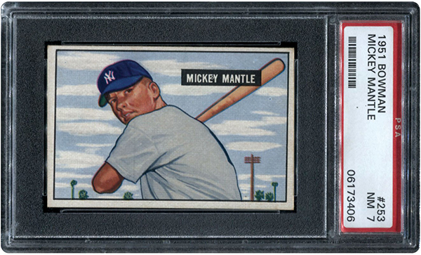 1951 Bowman Mickey Mantle Rookie Card PSA 7