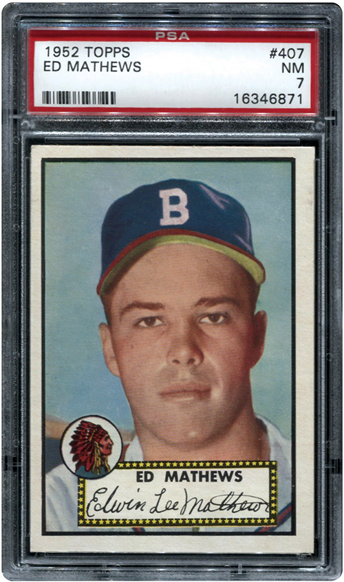 1952 Topps Eddie Mathews Rookie Card PSA 7