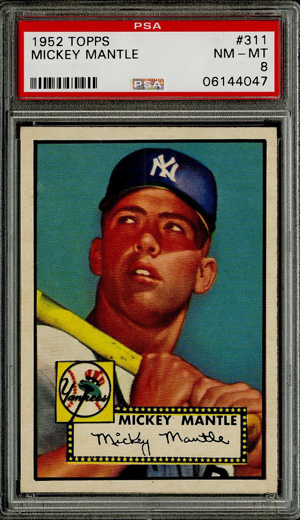 1952 Topps Mickey Mantle PSA 8