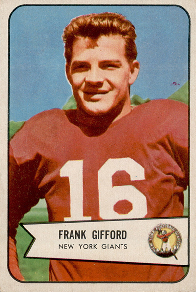 Lot - 1956 Topps #53 Frank Gifford New York Giants Football Card