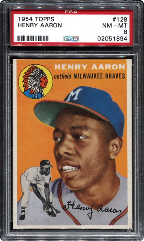 1954 Topps Hank Aaron Rookie Card PSA 8