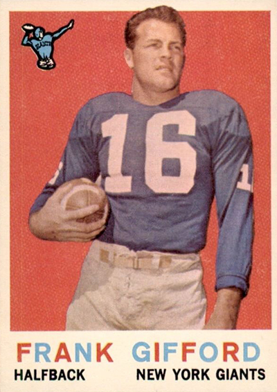 FRANK GIFFORD (NY Giants) Signed 1960 TOPPS Card #74 Beckett