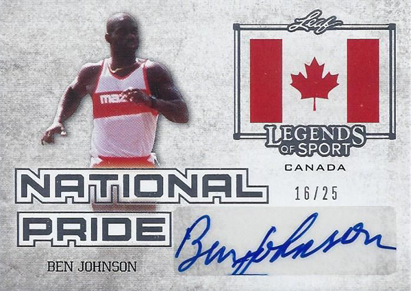 2015 Leaf Legends of Sport National Pride Ben Johnson Autograph