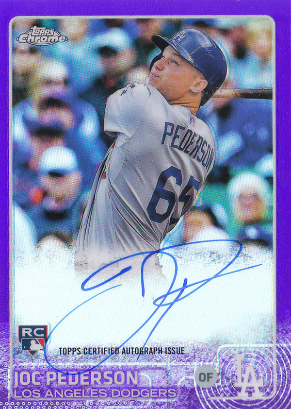 2015 Topps Finest Firsts Joc Pederson Signed Autographed Rookie Card 86/99