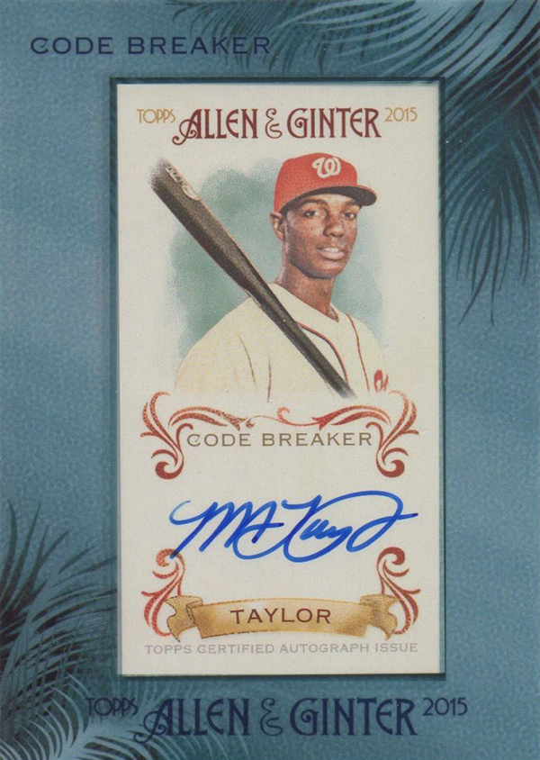 2015 Topps Allen and Ginter Michael Taylor Autograph Code Breaker Error