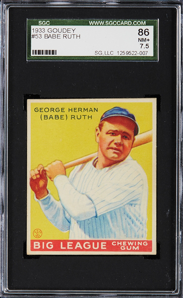 1933 Goudey Babe Ruth 53 SGC 86
