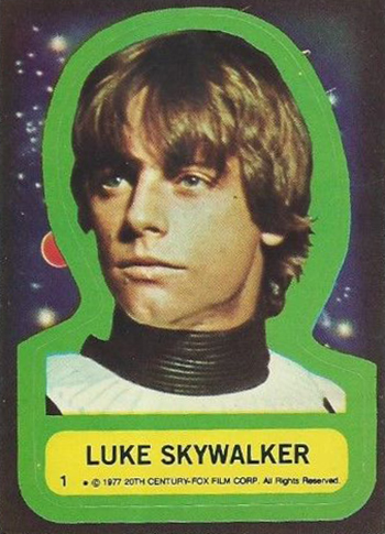 1977 Star Wars Stickers 1 Luke Skywalker