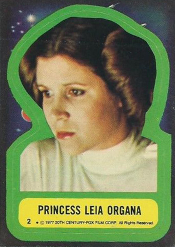 1977 Star Wars Stickers 2 Princess Leia Organa