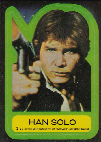 1977 Star Wars Stickers 3 Han Solo