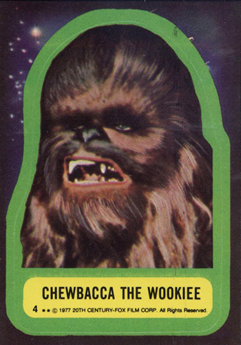 1977 Star Wars Stickers 4 Chewbacca the Wookiee