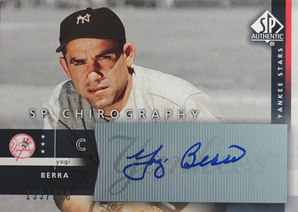 Yogi Berra Signed Card