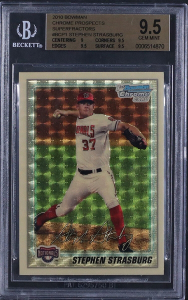 2010 Bowman Chrome Prospects Superfractor Stephen Strasburg