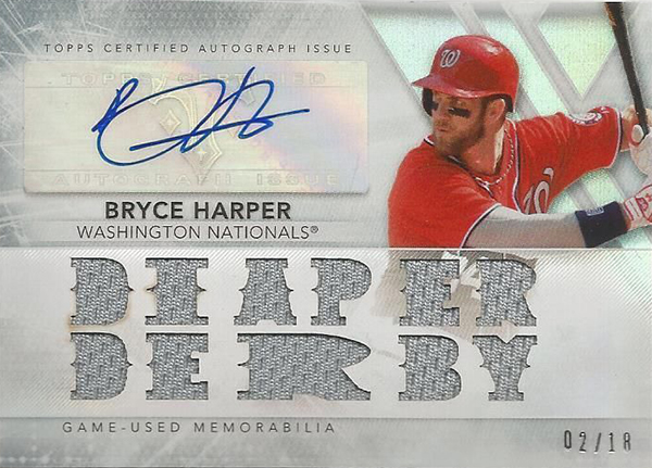 Autographed 2015 Topps Washington Nationals: Bryce Harper and 