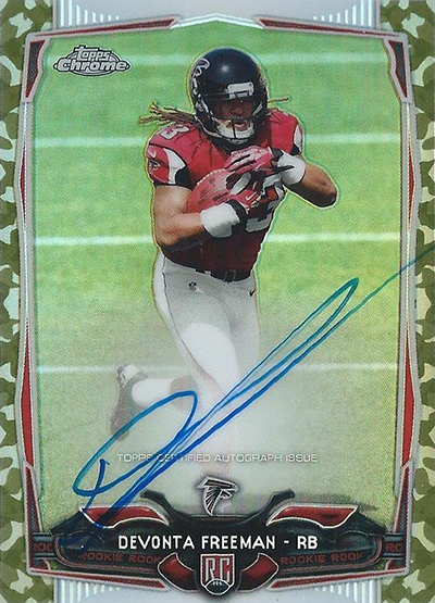 2014 Topps Chrome Rookie Autograph Camo DeVonta Freeman