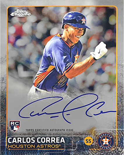 Carlos Correa's Topps Autographed Baseball Rookie Cards