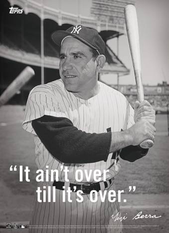2015 Topps Yogi Berra Famous Quotes It Aint Over