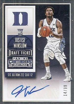 15-16 Con Dr CT Auto 123 Justise Winslow white jersey 99