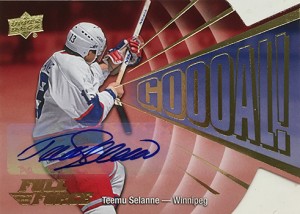 2015-16 Upper Deck Full Force Hockey Goooal Autographs Teemu Selanne