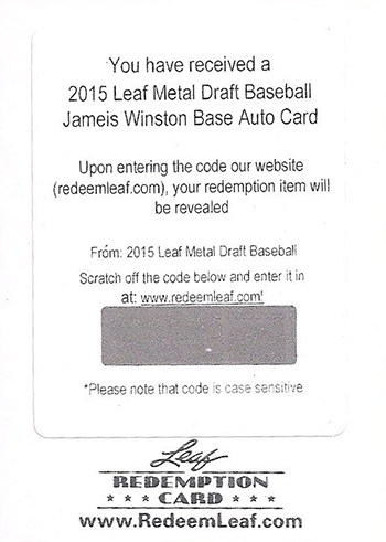 2015 Leaf Metal Draft Jameis Winston Redemption