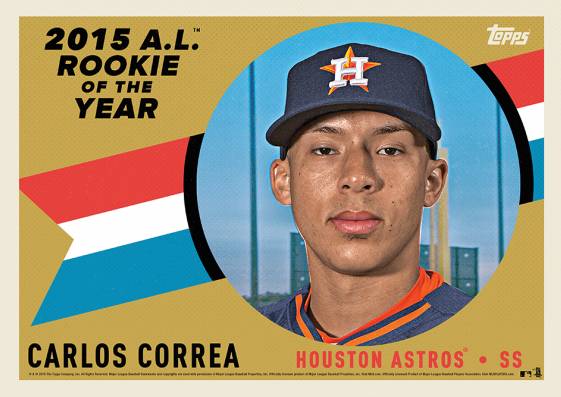 2015 Topps Heritage Carlos Correa Yellow Color Swap Rookie Baseball Trading  Card TPTV