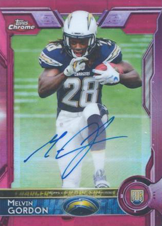 2015 Topps Chrome Football Melvin Gordon Pink Refractor Autograph