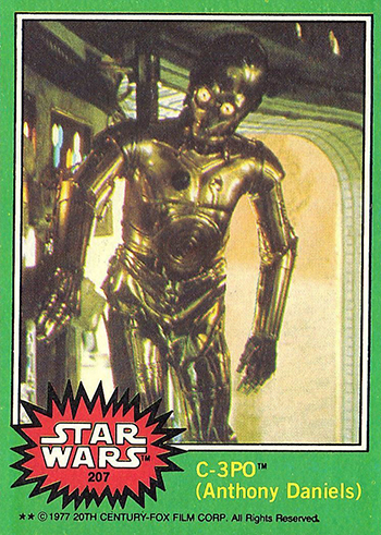 1977 Topps Star Wars 207 C-3PO Corrected