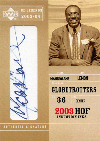 2003-04 UD Legends Meadowlark Lemon Autograph