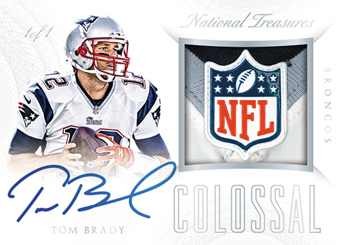 2015 National Treasures Tom Brady #96 Michigan 10/25 Jersey Number   1  Of 1