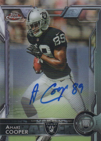 Amari Cooper 2015 Topps Chrome Blue Wave Refractor Raiders Rookie Rc #115