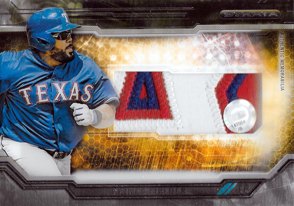 Prince Fielder player worn jersey patch baseball card (Texas