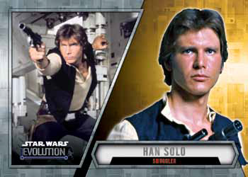 2016 Topps Star Wars Evolution Checklist Base Gold Han Solo