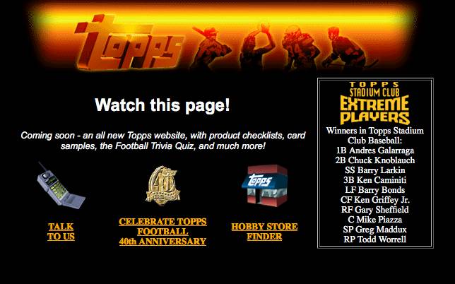 Topps Website 1996