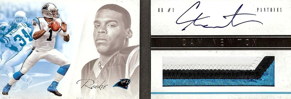 2011 LIMITED Cam Newton DRAFT DAY COMBOS Rookie Jersey /100 - Sweet Card