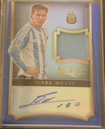 2015 Select Soccer Jersey Autograph Blue Messi