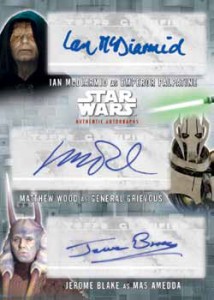 2016 Topps Star Wars Evolution Triple Autograph