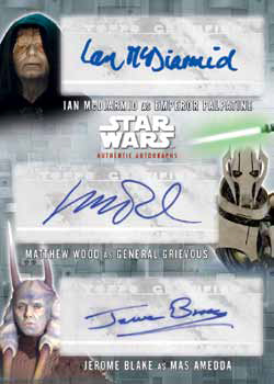 2016 Topps Star Wars Evolution Checklist - Triple Autograph