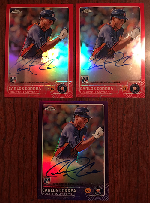 CARLOS CORREA (19) Card Baseball Lot - Rookie,Numbered,Refractor