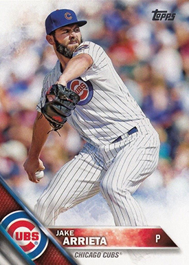 Jake Arrieta Signed OML Baseball and 2016 Topps Chicago Cubs 