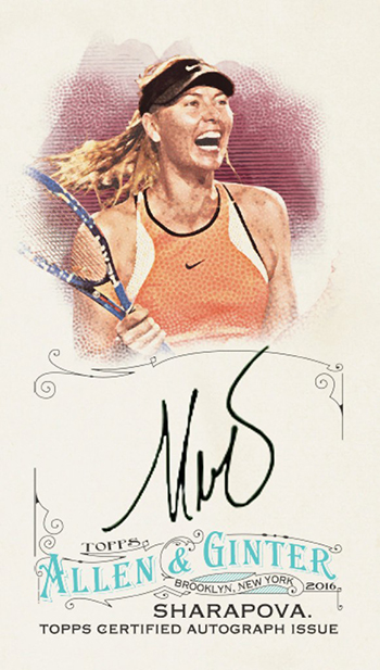 2016 Topps Allen and Ginter Maria Sharapova Autograph